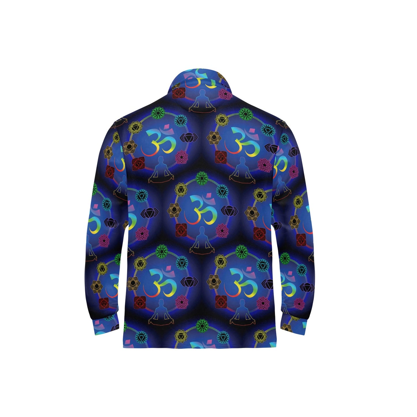 Chakra Zen Yoga OM Long Sleeve Polo Shirt For Men's
