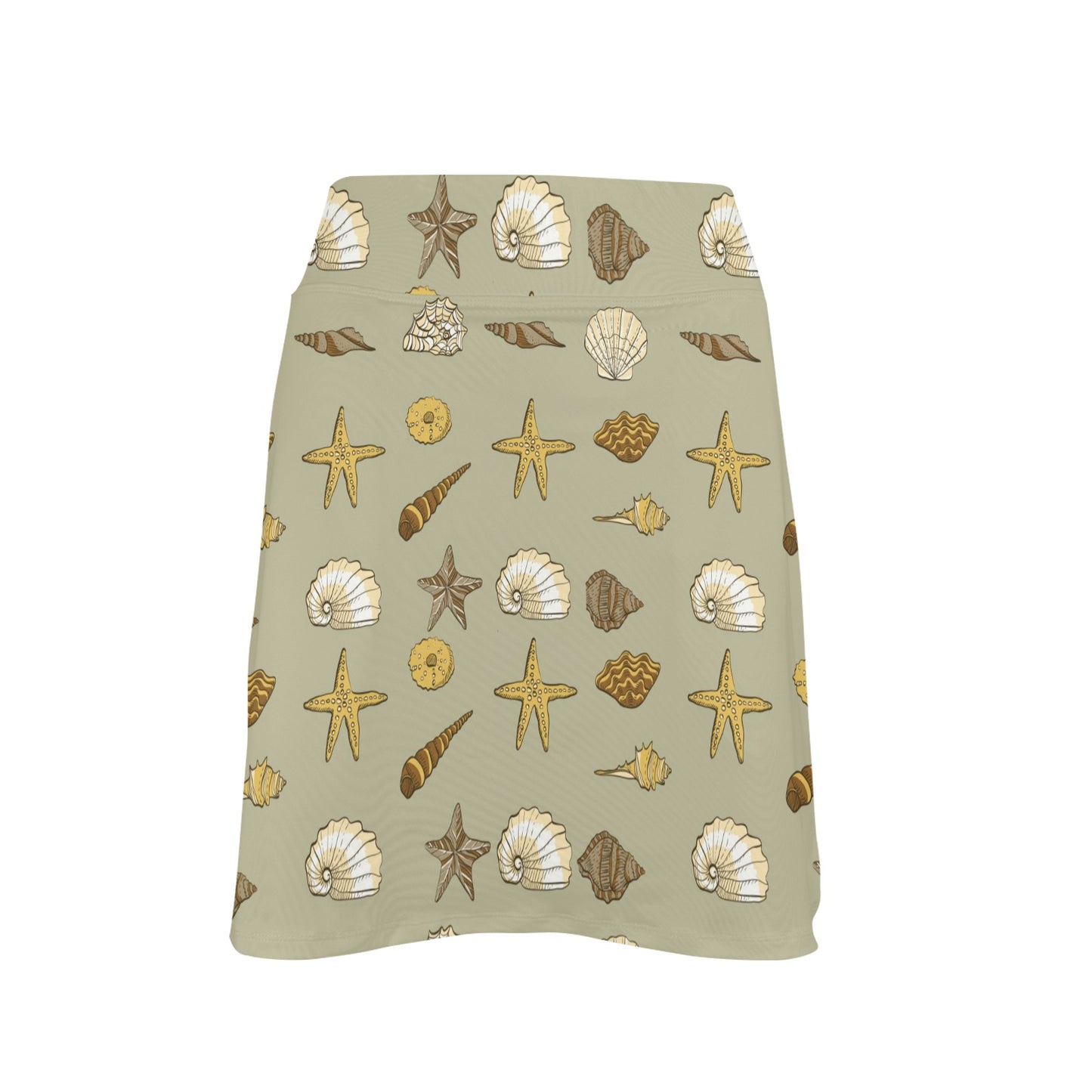 Seashell Beach Print Design LKS303 17" Golf & Pickleball Skort with Pockets