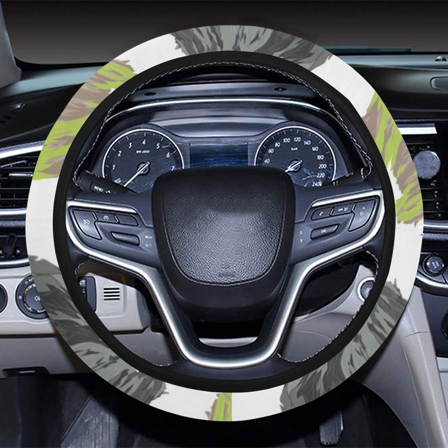 Skye Terriers Print Design LKS301 Steering Wheel Cover with Elastic Edge