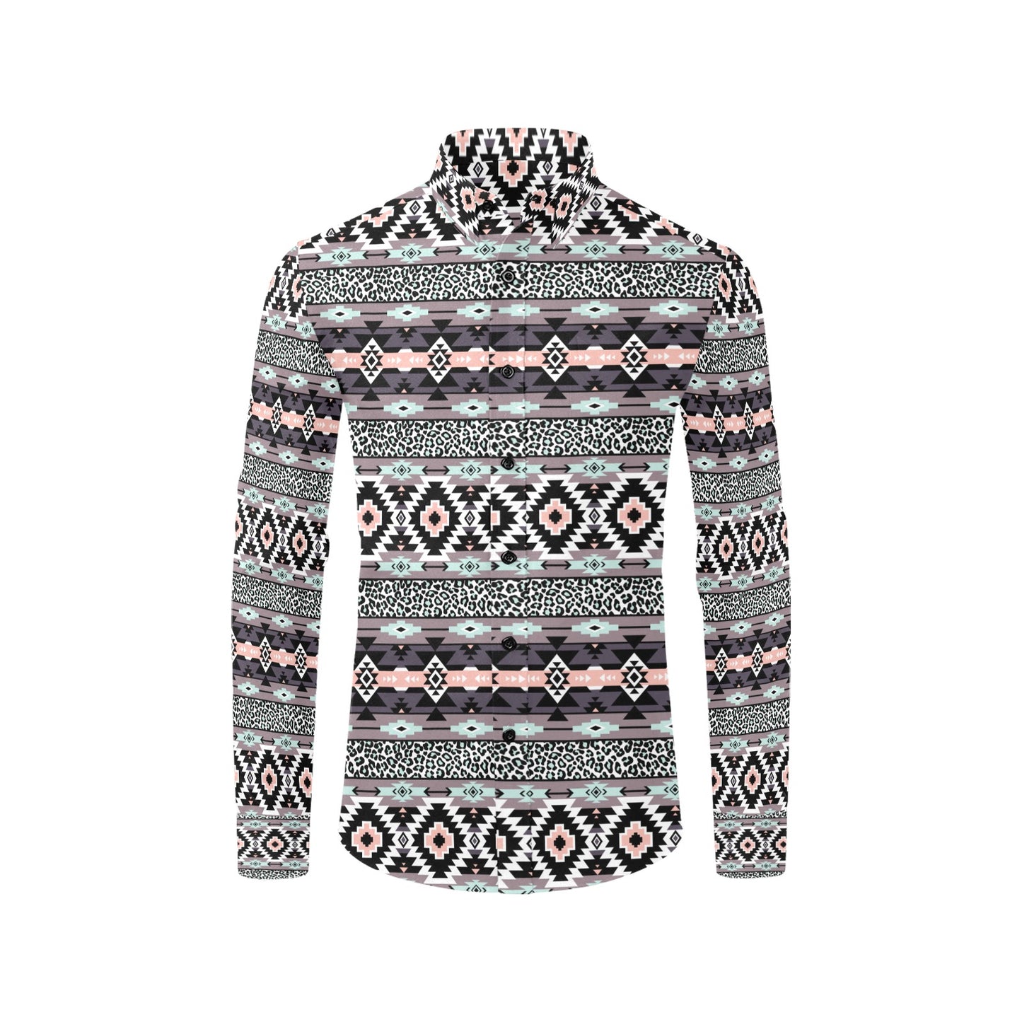 Safari Pattern Print Design LKS302 Men's Long Sleeve Dress Shirt