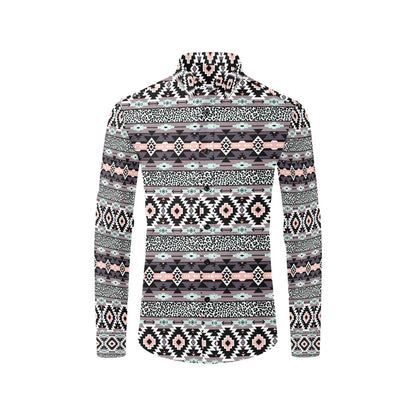 Safari Pattern Print Design LKS302 Men's Long Sleeve Dress Shirt