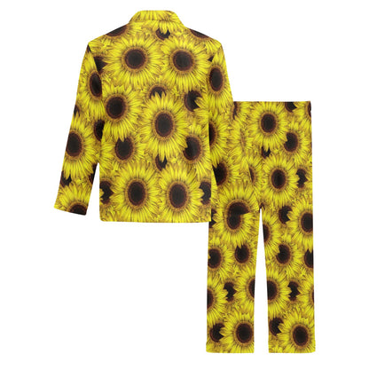 Sunflower Pattern Print Design SF011 Men's Long Pajama Set