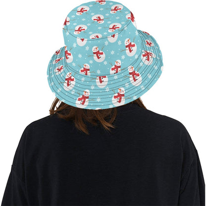 Snowman Print Design LKS304 Unisex Bucket Hat