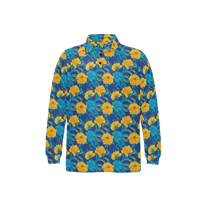 Boa Pattern Print Design 01 Long Sleeve Polo Shirt For Men's
