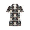 Buffalo Head Boho Style Pattern Print Design 01 Women's Polo Shirt