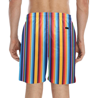 Mexican Blanket Stripe Print Pattern Men's Swim Trunks Beach Shorts