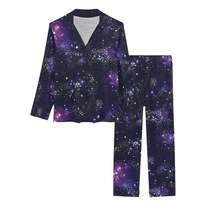 Cosmic Pattern Print Design 03 Women's Long Pajama Set