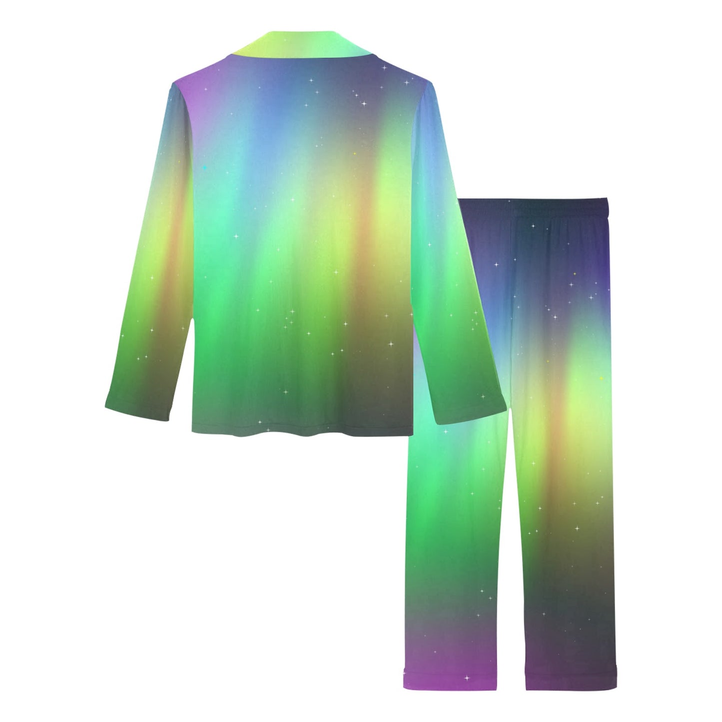 Aurora Borealis Pattern Print Design 03 Women's Long Pajama Set