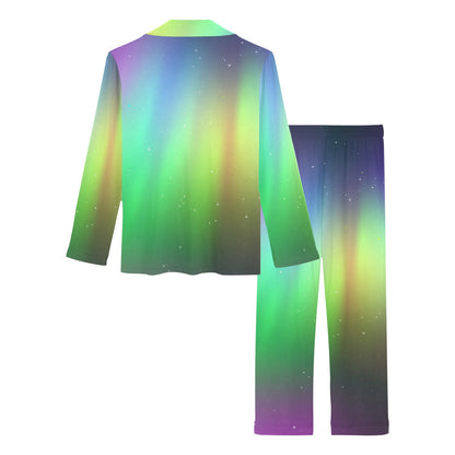 Aurora Borealis Pattern Print Design 03 Women's Long Pajama Set