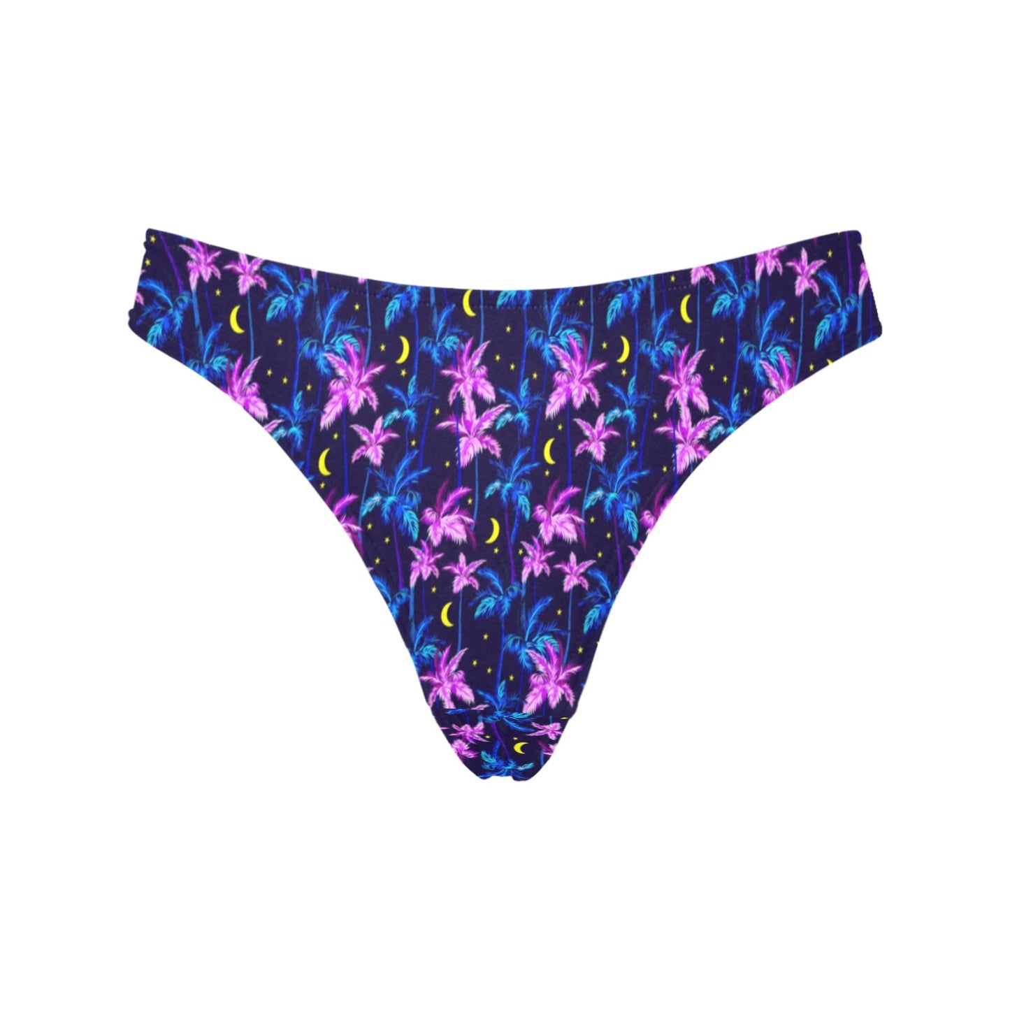 Palm Tree Night Scene Design Print Women's Thongs