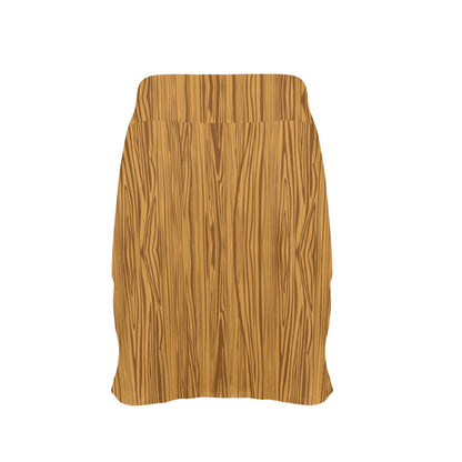 Wood Texture Print Design LKS301 17" Golf & Pickleball Skort with Pockets