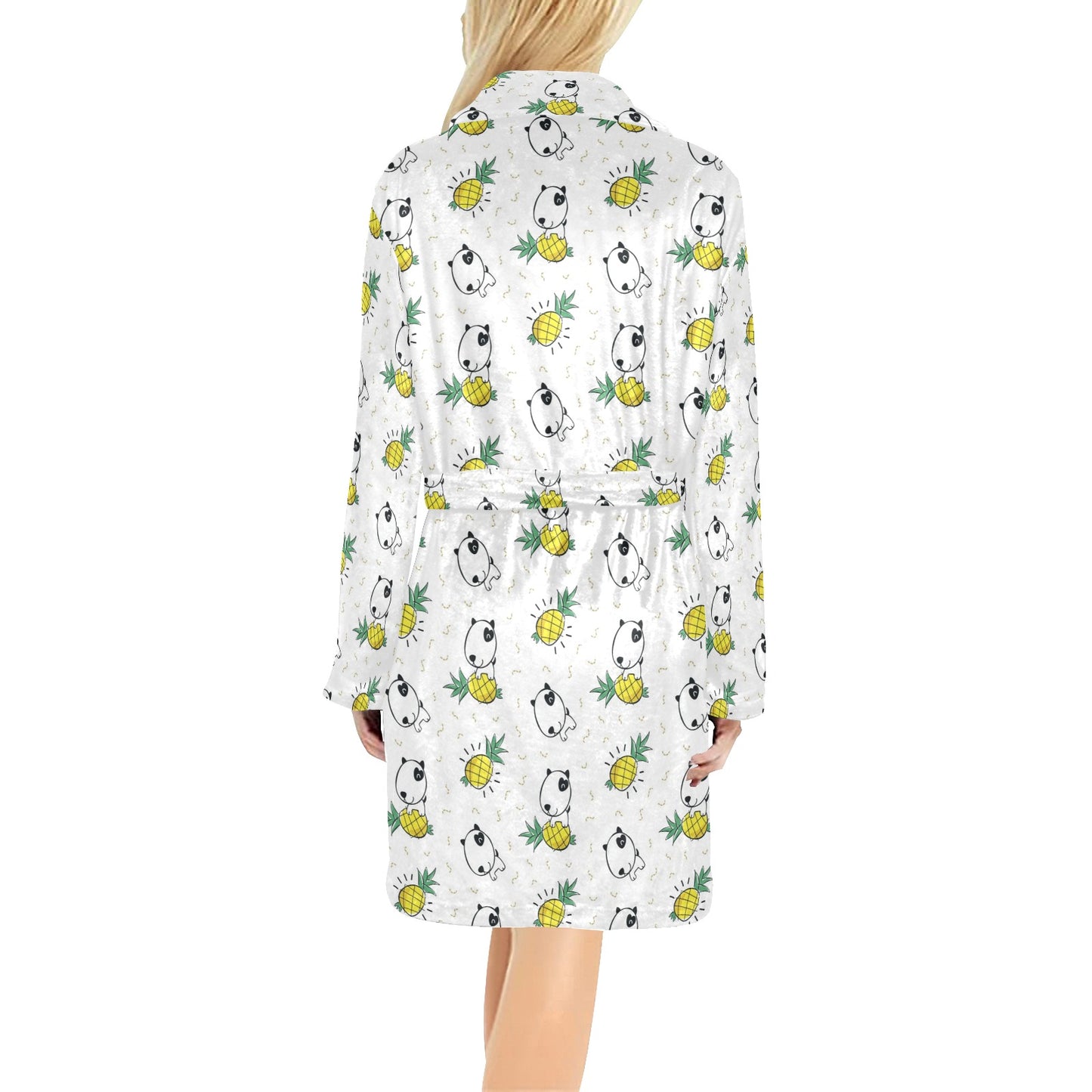 Bull Terriers Pattern Print Design 05 Women's Fleece Robe