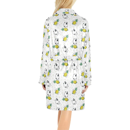 Bull Terriers Pattern Print Design 05 Women's Fleece Robe