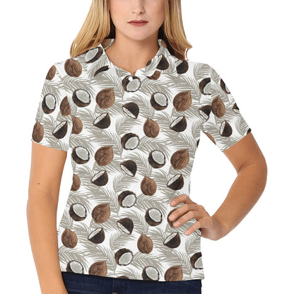 Coconut Pattern Print Design CN03 Women's Polo Shirt