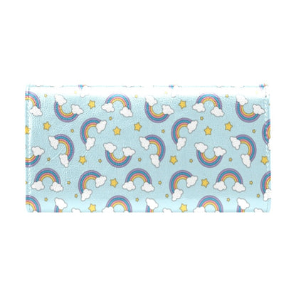 Rainbow Cloud Print Pattern Women's Trifold Wallet