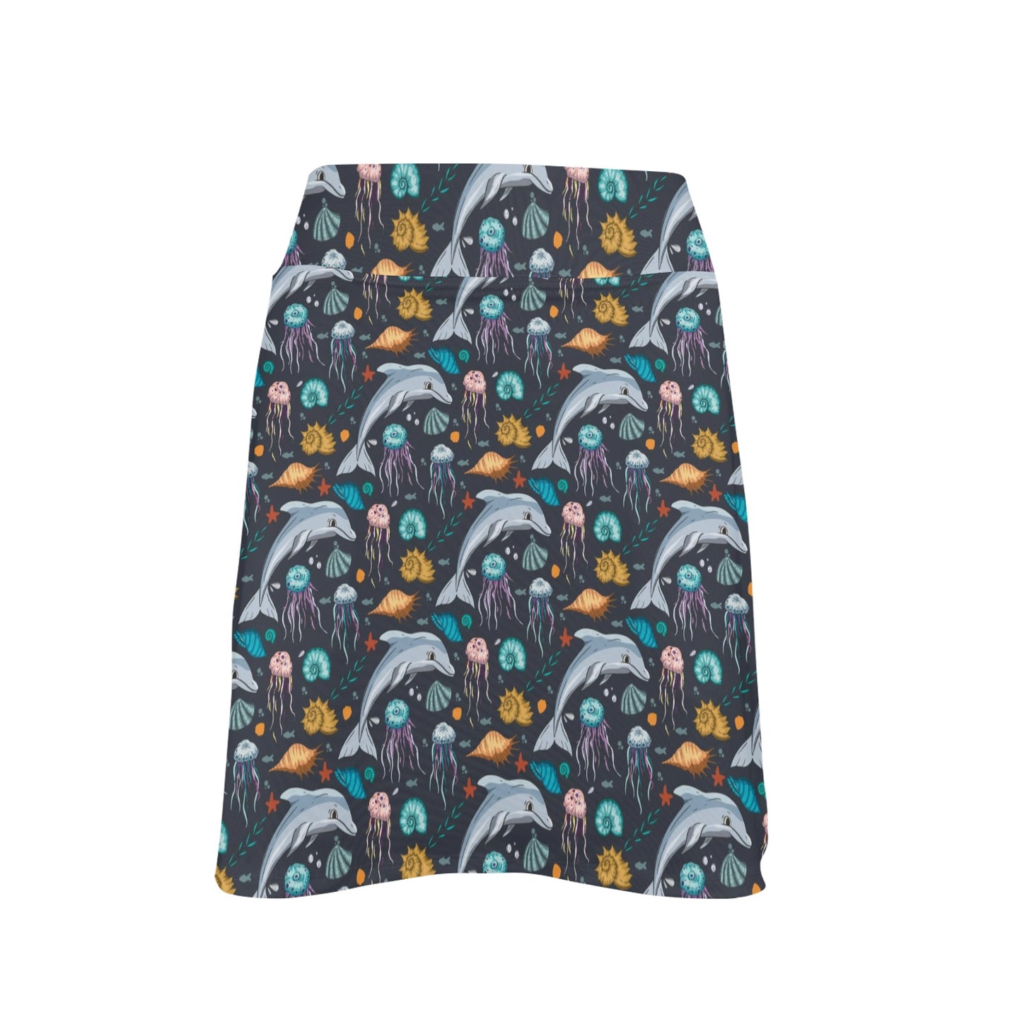 Underwater Dolphin Print Design LKS304 17" Golf & Pickleball Skort with Pockets