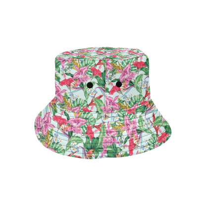 Tropical Flower Print Design LKS304 Unisex Bucket Hat