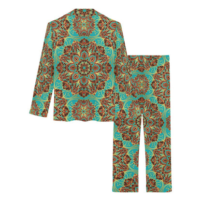 Medallion Pattern Print Design 02 Women's Long Pajama Set