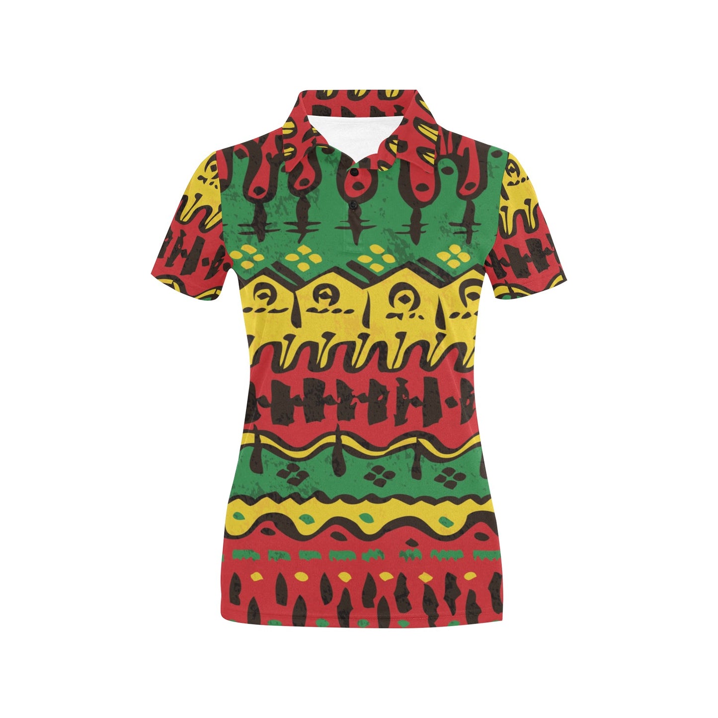 Rasta Pattern Print Design A01 Women's Polo Shirt