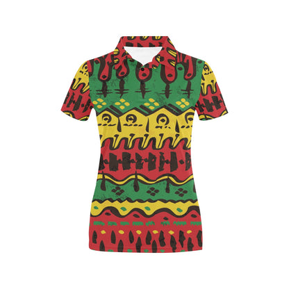Rasta Pattern Print Design A01 Women's Polo Shirt