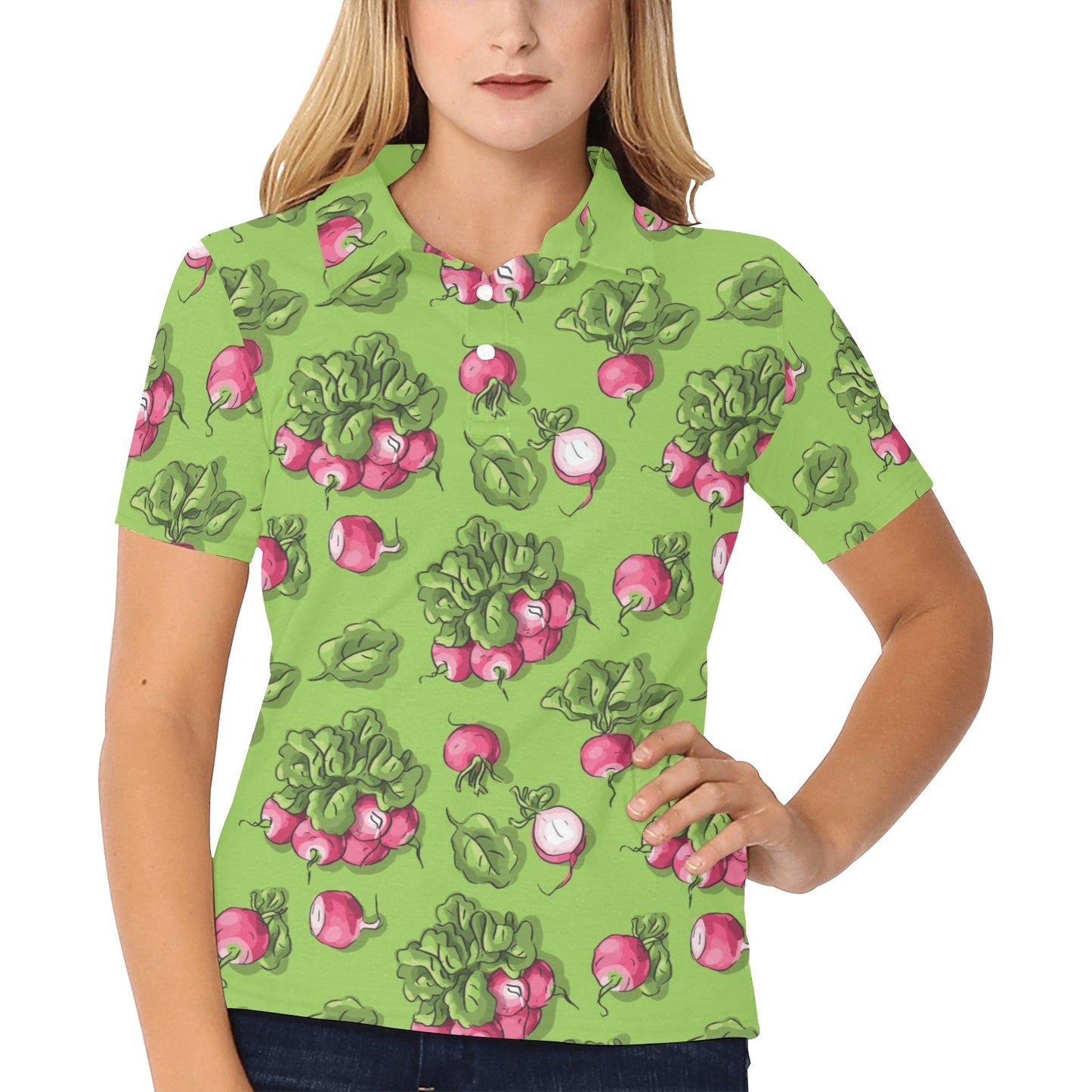 Radish Pattern Print Design A05 Women's Polo Shirt