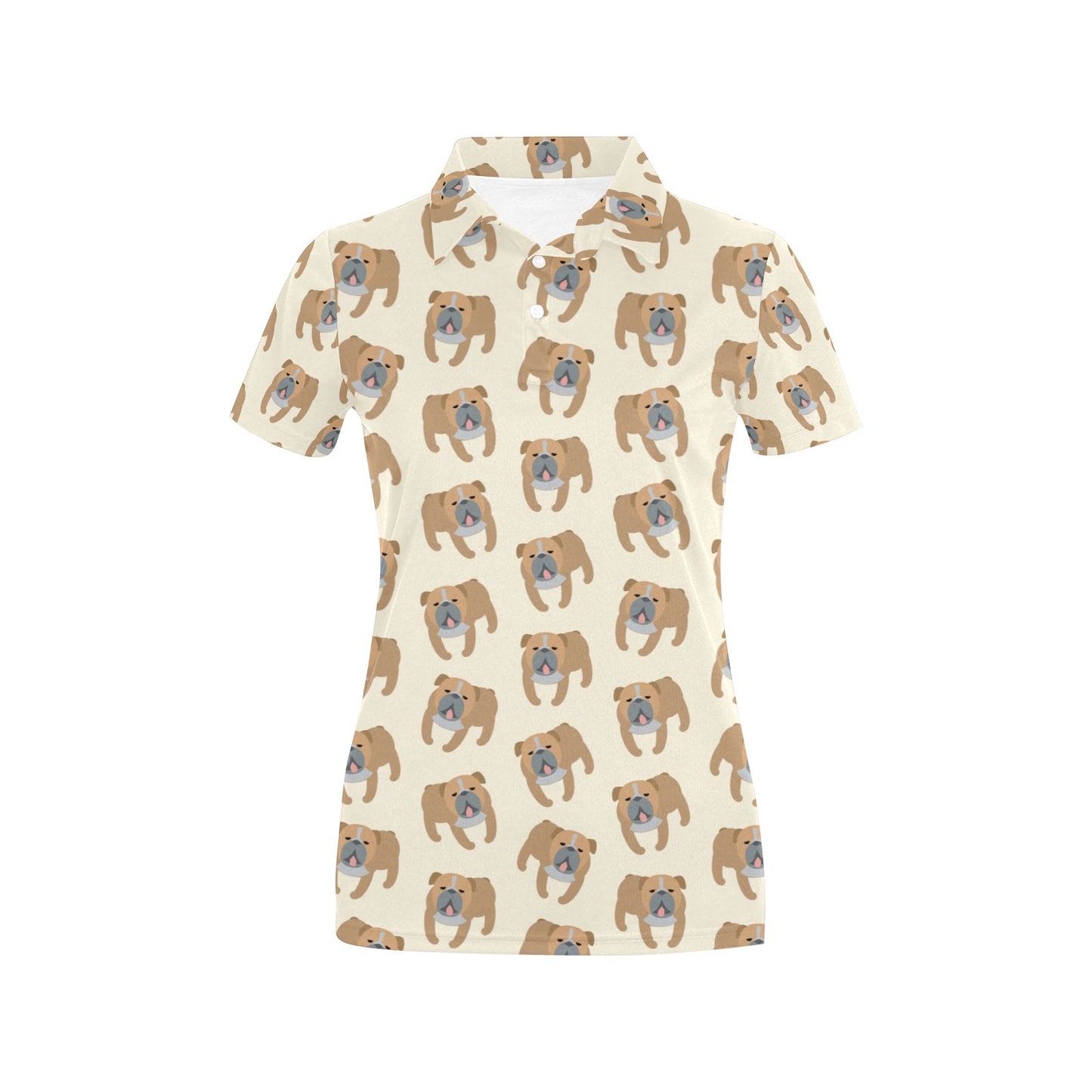 Bulldogs Pattern Print Design 01 Women's Polo Shirt
