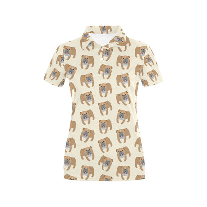 Bulldogs Pattern Print Design 01 Women's Polo Shirt