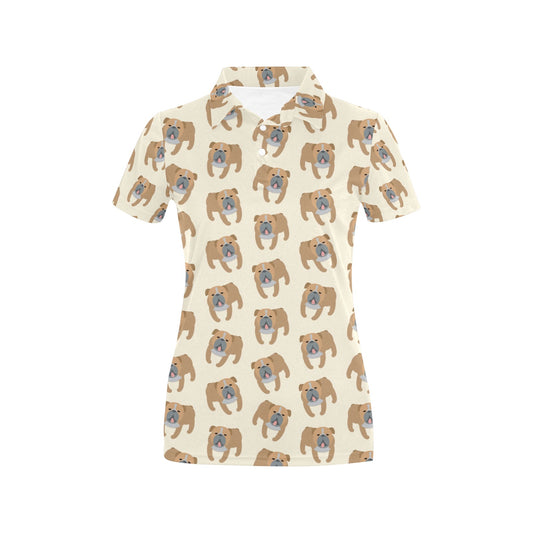 Bulldogs Pattern Print Design 01 Women's Polo Shirt