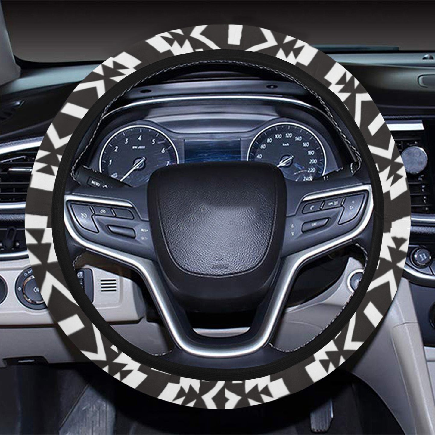 Tribal Pattern Print Design LKS303 Steering Wheel Cover with Elastic Edge