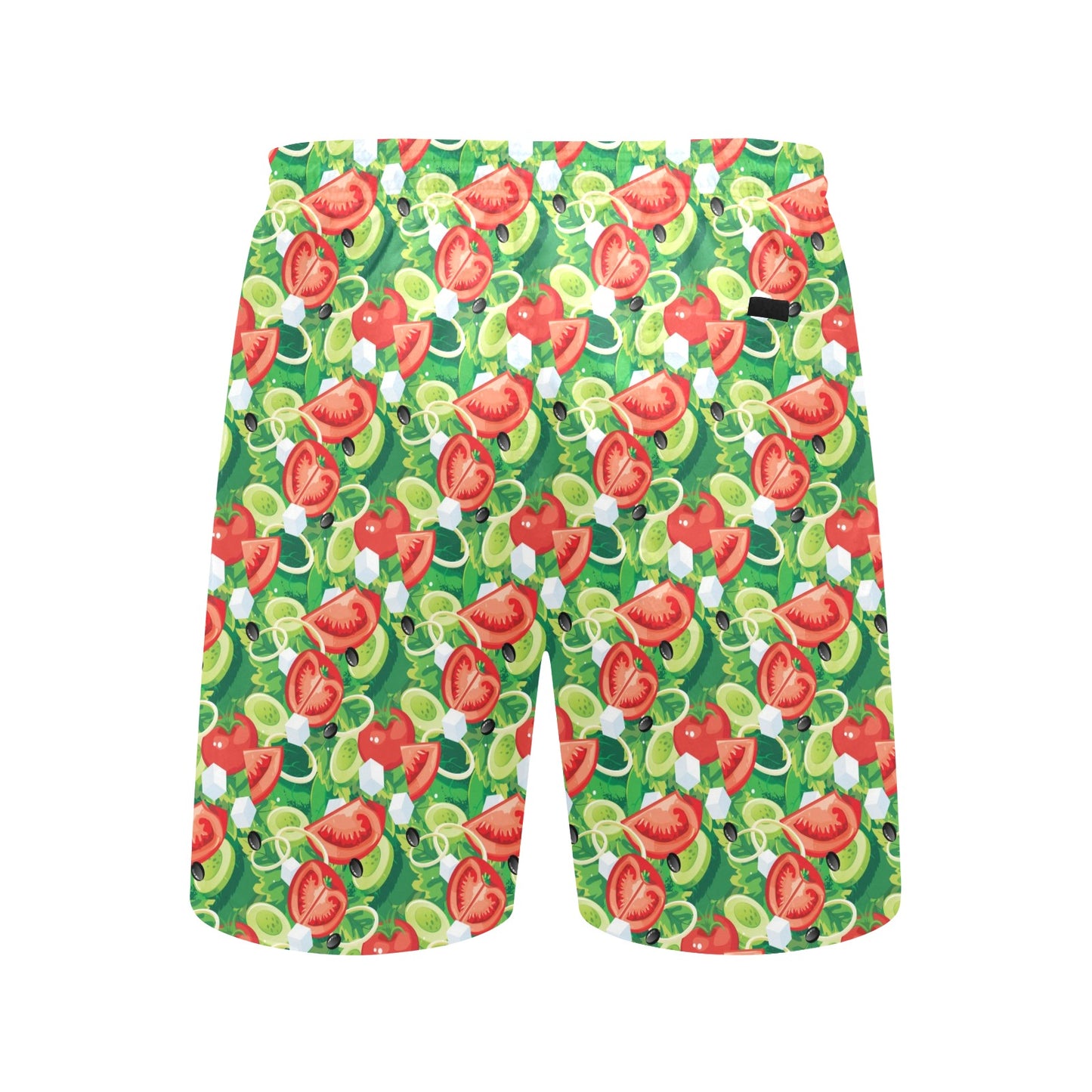 Vegan Salad Themed Design Print Men's Swim Trunks Beach Shorts