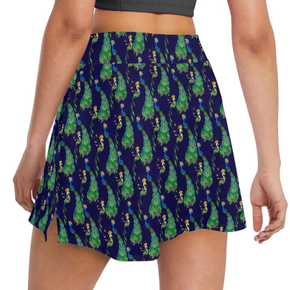 Peacock Art Design Print 17" Golf & Pickleball Skort with Pockets