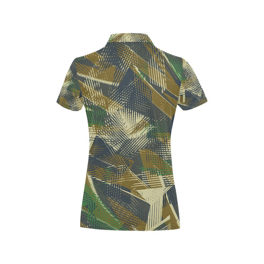Military Camouflage Pattern Print Design 01 Women's Polo Shirt