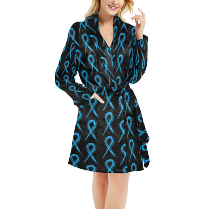 Prostate cancer Pattern Print Design A02 Women's Fleece Robe