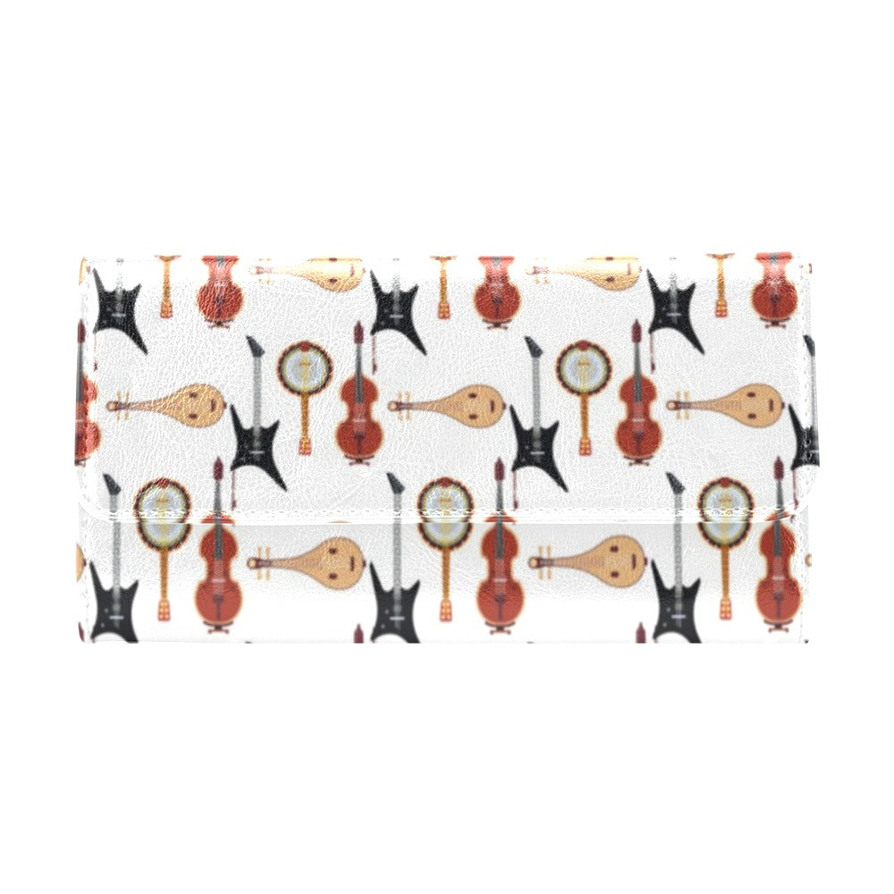 Banjo Print Design LKS403 Women's Trifold Wallet