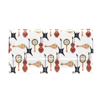 Banjo Print Design LKS403 Women's Trifold Wallet