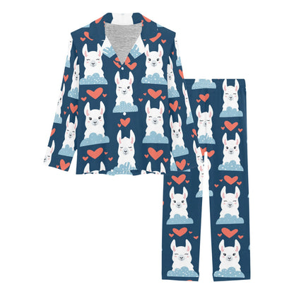Alpaca Love Pattern Print Design 05 Women's Long Pajama Set
