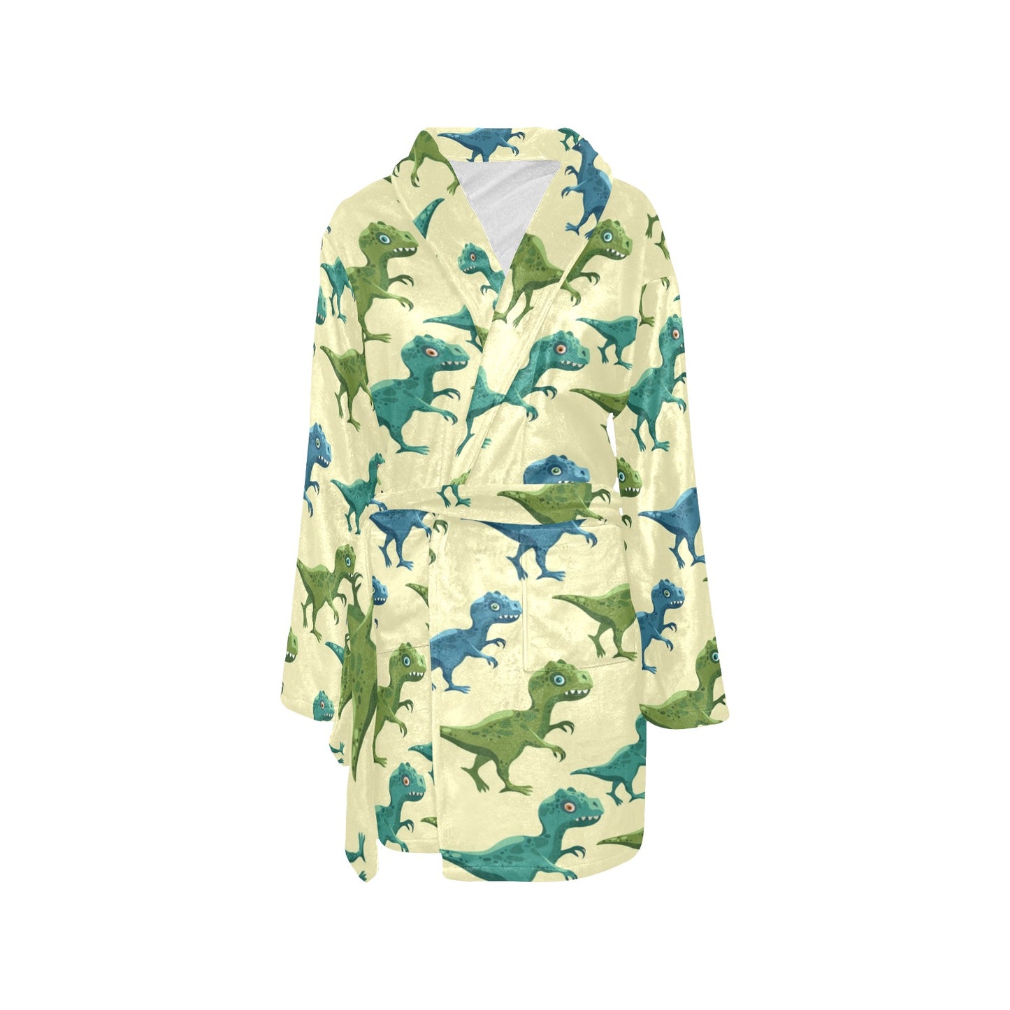 T Rex Pattern Print Design A04 Women's Fleece Robe