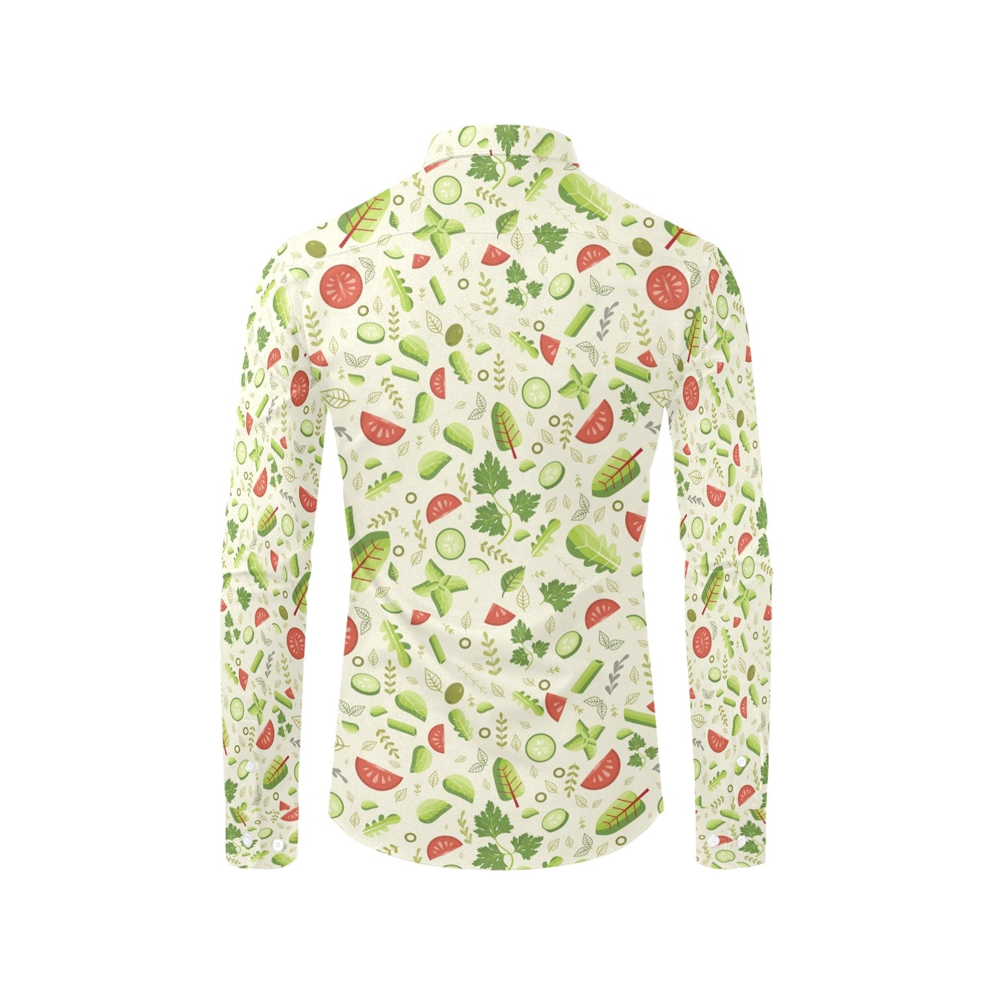 Salad Vegetable Print Design LKS302 Men's Long Sleeve Dress Shirt