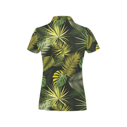 Palm Leaf Pattern Print Design A05 Women's Polo Shirt