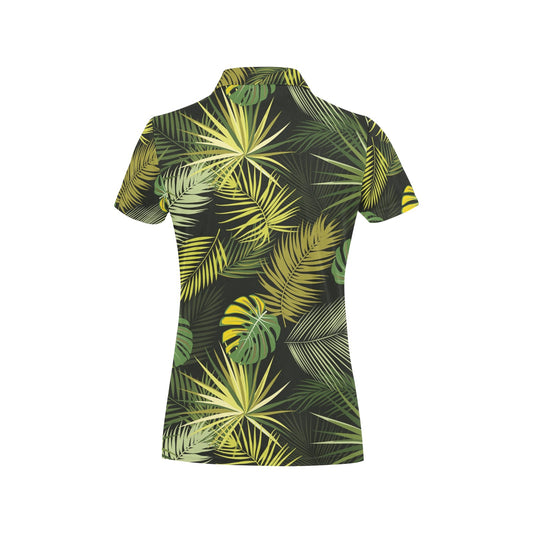 Palm Leaf Pattern Print Design A05 Women's Polo Shirt