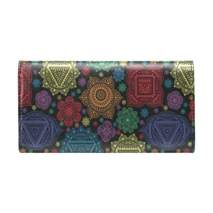 Chakra Mandala Print Pattern Women's Trifold Wallet