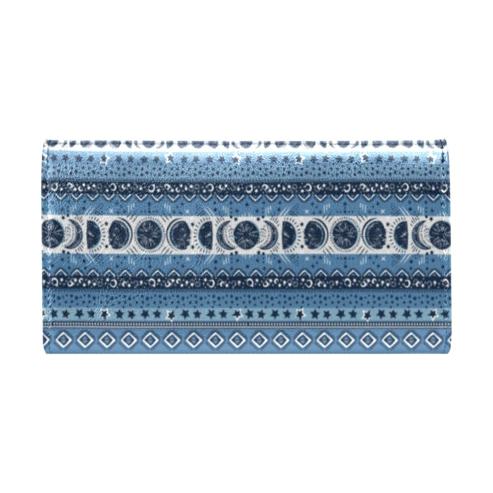 Sun Moon Pattern Print Design LKS306 Women's Trifold Wallet