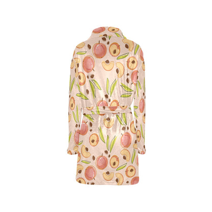 Peach Pattern Print Design A01 Women's Fleece Robe