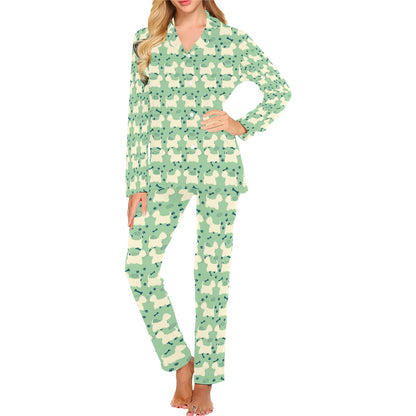 Scottish Terriers Print Design LKS302 Women's Long Pajama Set
