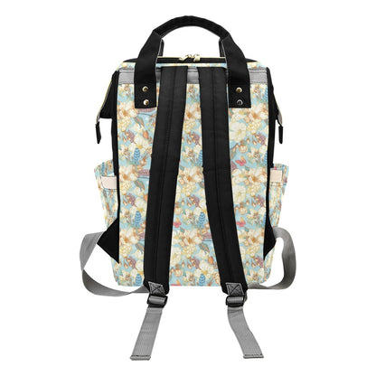 Summer Floral Print Design LKS302 Diaper Bag Backpack
