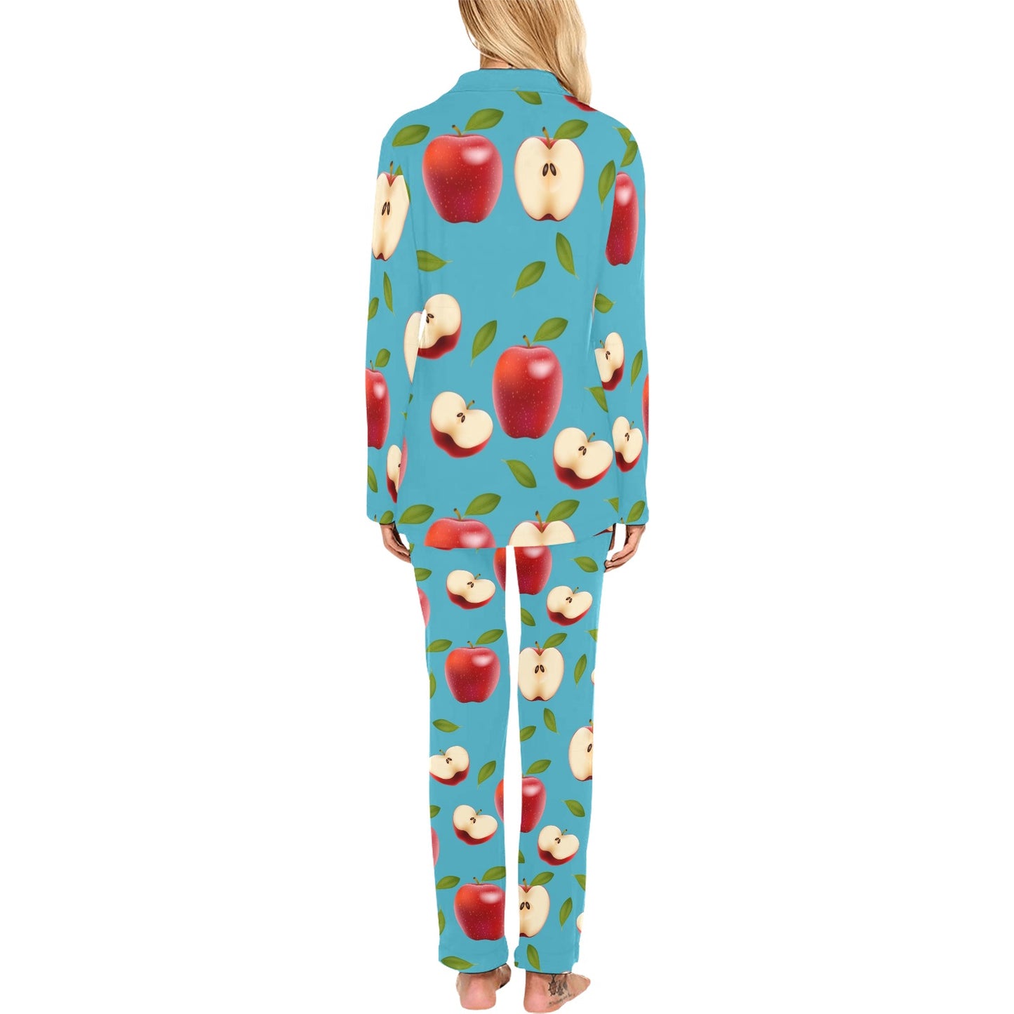 Apple Pattern Print Design AP012 Women's Long Pajama Set