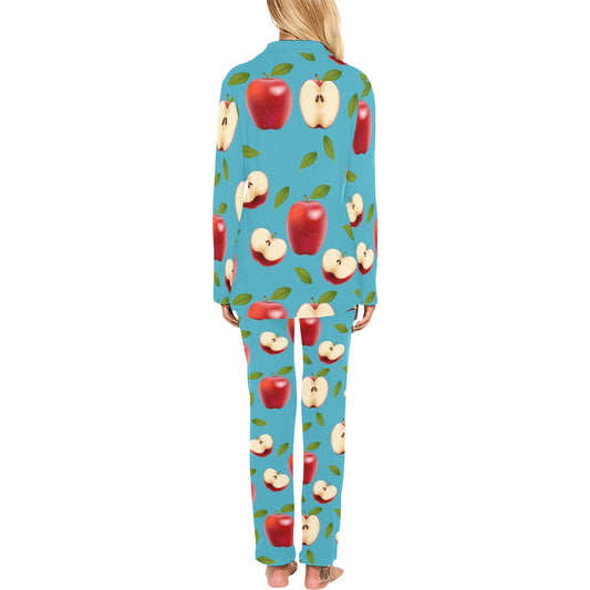 Apple Pattern Print Design AP012 Women's Long Pajama Set
