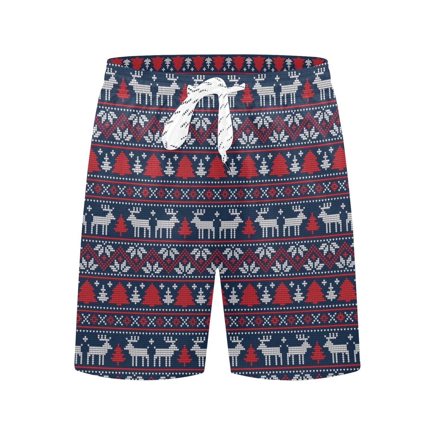 Reindeer Print Design LKS405 Men's Swim Trunks Beach Shorts