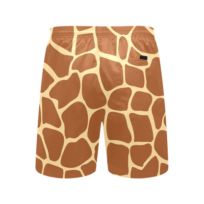 Giraffe Texture Print Men's Swim Trunks Beach Shorts