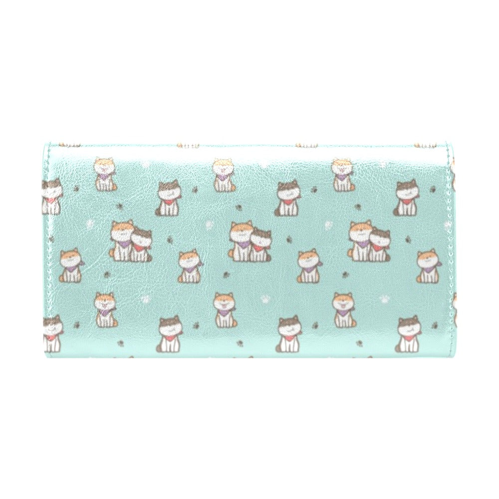 Shiba Inu Print Design LKS302 Women's Trifold Wallet